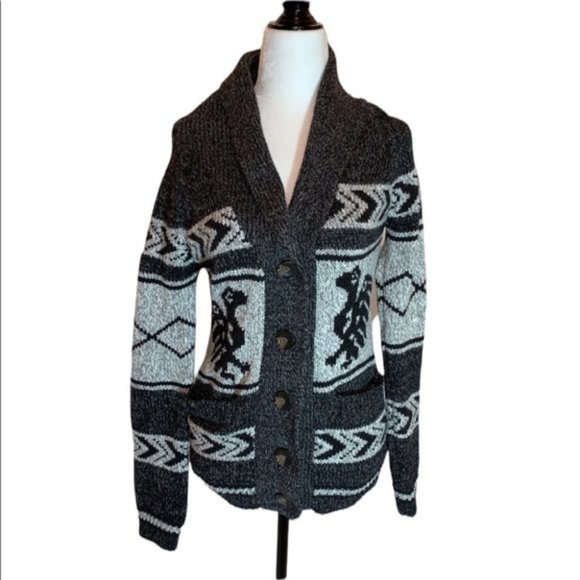 Bluenotes Button Up Chunky Knit Cardigan Jacket Collar Size S - Picture 1 of 7